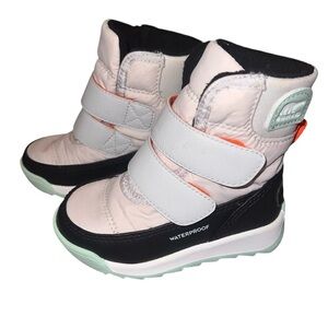 EUC Sorel Toddler Whitney II Strap Waterproof Boots ❄️☃️ Mint White Black Velcro